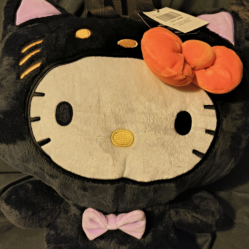 Hello Kitty Black Plush with Orange Bow